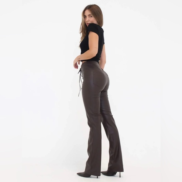 Rumored Straight Shooter  Lace-Up Pants in Black Coffee Size Small Pre-owned - Picture 4 of 12